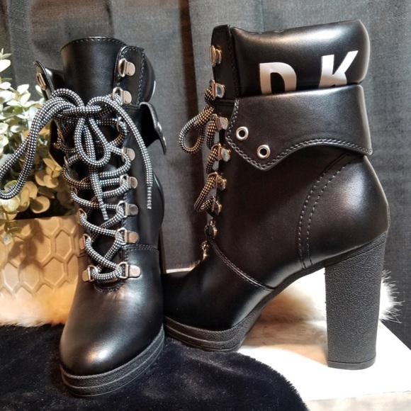 dkny lenni lace up booties